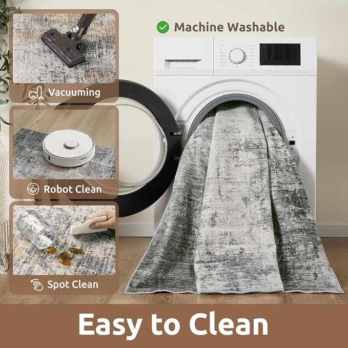 3 x 5 Rug Small Non Slip Area Rug Ultra Soft Machine Washable Low Pile Modern - Image 6