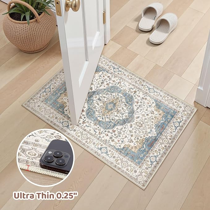 2x3 Washable Entryway Rug: Non-Slip Soft Small Indoor Area Rug - Image 6