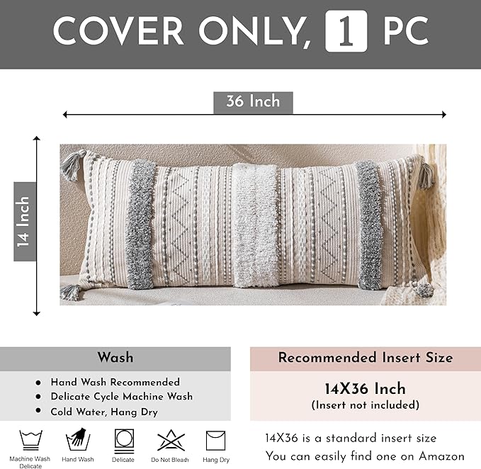 BlissBlush 14x36 Lumbar Pillow Cover - Image 4