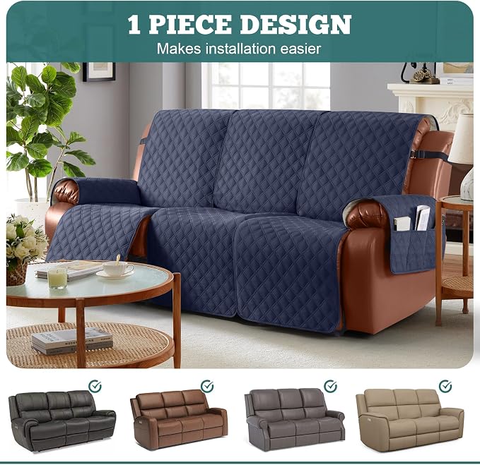 Ruaozz Waterproof Recliner Couch Covers, Sofa Slipcovers Washable 1-Piece - Image 4