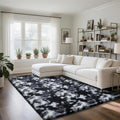 Fluffy Rug Shaggy Area Rug, Mottling Black 4x6 Area Rugs by Yongyangjuxi