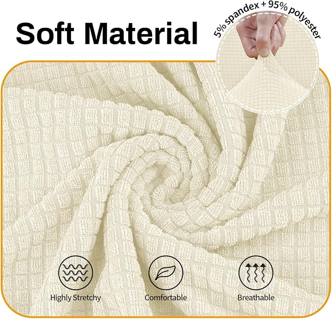 Asnomy Sofa Covers for 2 Cushion Couch Stretch loveseat Covers Slipcovers - Image 3