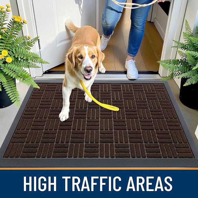 OLANLY Front Door Mat Outside Entrance 47x17, Heavy Duty Sturdy Natural Rubber - Image 6