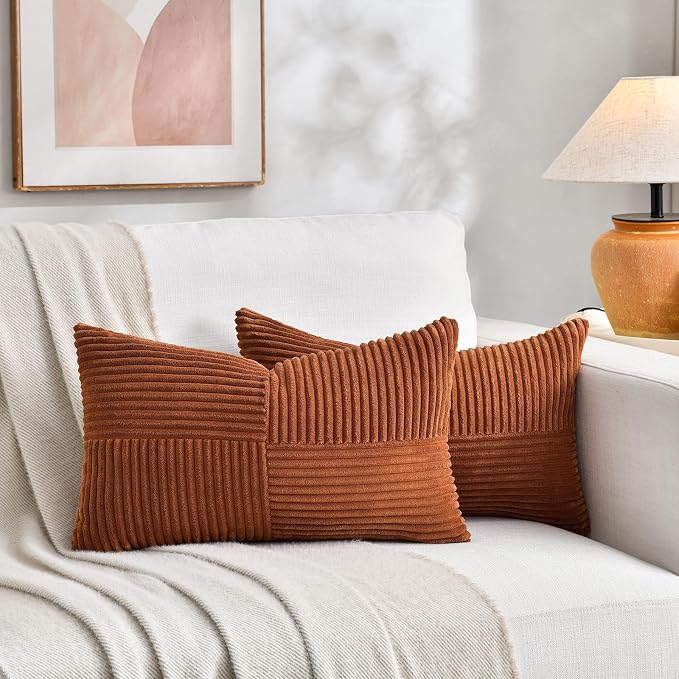 Fancy Homi 2 Packs Rust Lumbar Decorative Throw Pillow Covers 16x32 Inch - Image 7