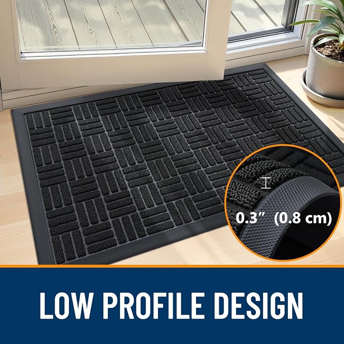 OLANLY Front Door Mat Outside Entrance 33x21, Heavy Duty Sturdy Natural Rubber - Image 5