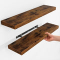 Fun Memories Floating Shelves for Wall, Rustic Wood Wall Mounted Shelves for by FunMemories
