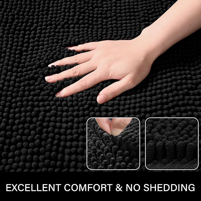 LOCHAS Luxury Bathroom Rug Shaggy Bath Mat 24 x 48 Inch, Washable Non Slip Bath - Image 4