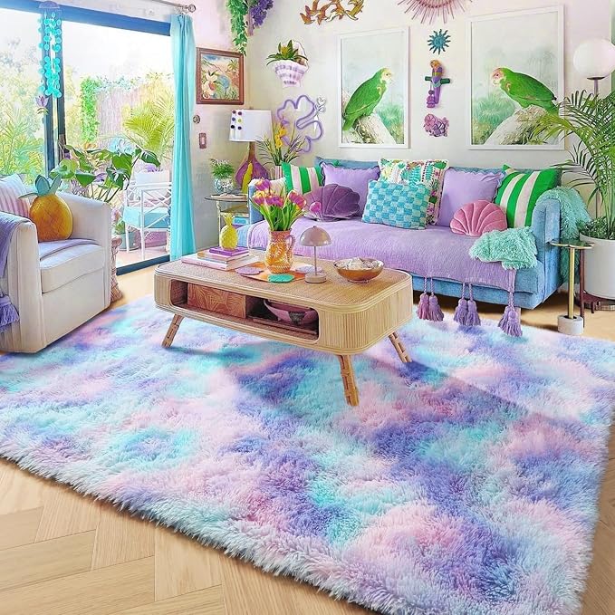 Amdrebio Purple Rainbow Area Rugs - Image 7