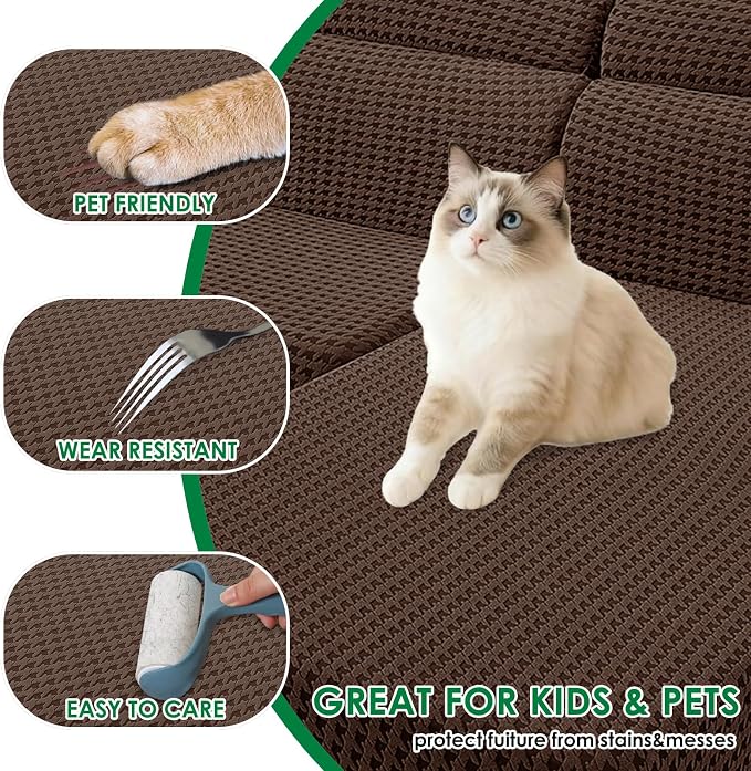 MAXIJIN Couch Cushion Covers for Sectional Sofa, Stretch Sofa Cushion Cover - Image 5