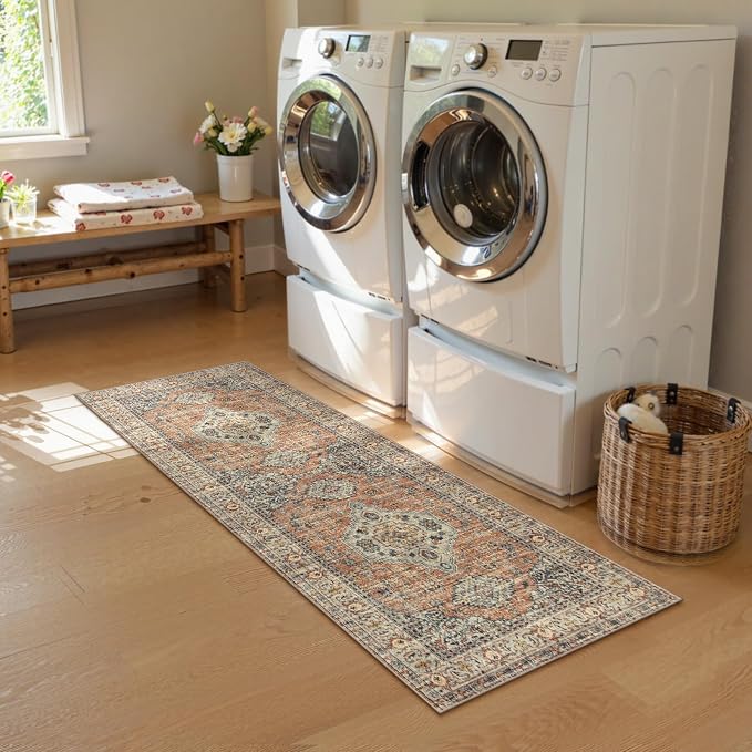 Lahome Oriental Washable Runner Rug, 2x6 Runner Rugs - Image 4