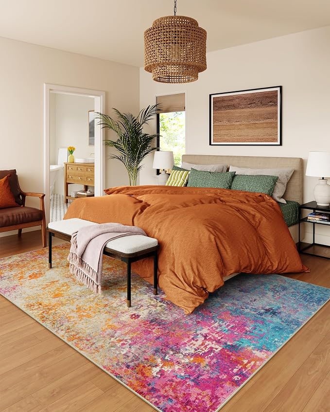 Lahome Modern Abstract Washable 6x9 Area Rugs - Image 2