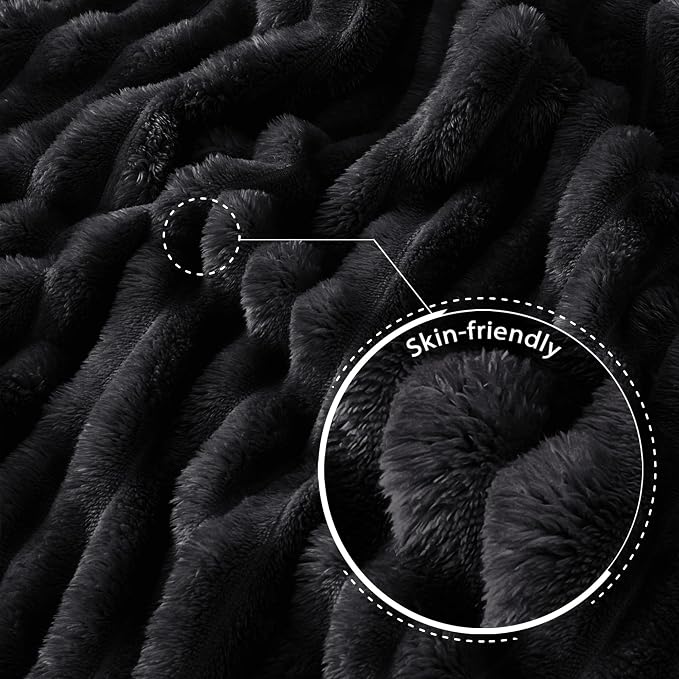 Exclusivo Mezcla King Size Flannel Fleece Blanket, Super Soft Striped Jacquard - Image 5