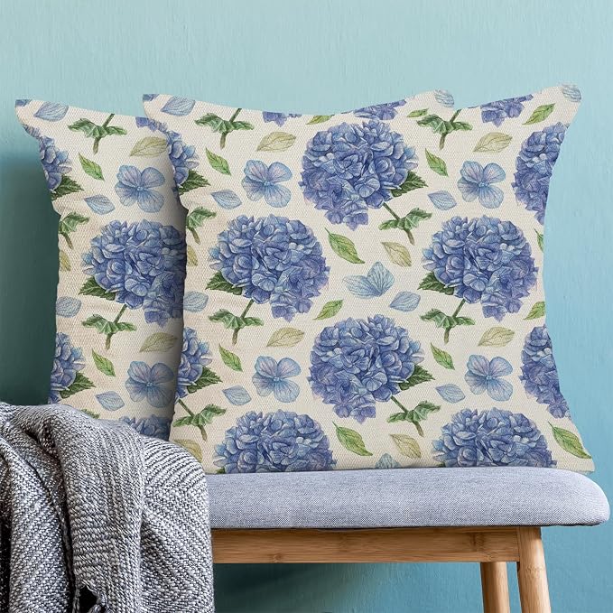 AEIOAE Spring Floral Pillow Covers 18x18 Inch Set of 2, Summer Outdoor Seasonal - Image 2
