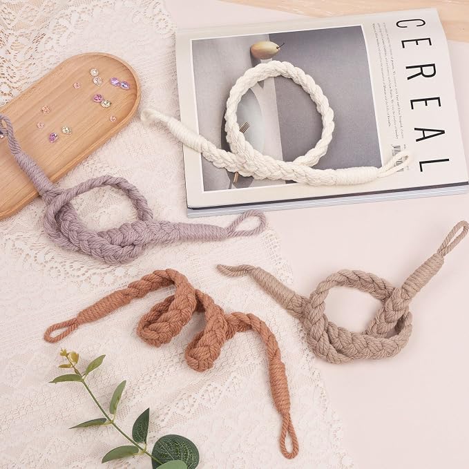 NICEEC 2 Pack Natural Cotton Rope Curtain Tiebacks Elegant Boho Style - Image 6
