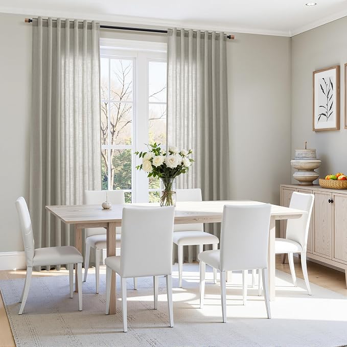 Silver Grey Linen Curtains 102 Inches - Image 6