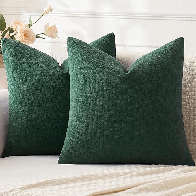MIULEE Dark Green Couch Pillow Covers 18x18 Inch by MIULEE