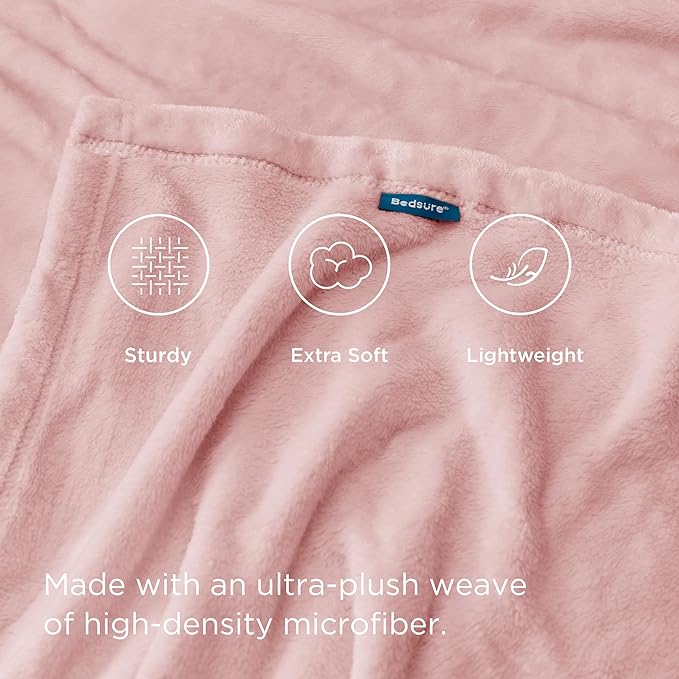 Bedsure GentleSoft Fleece Bed Blankets Full Size Pink - Image 4