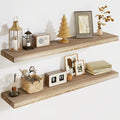 Solid Wood Floating Shelves for Wall 36"W x 8"D x 1.56"H Set of 2, Deep Wall by Marsmiles