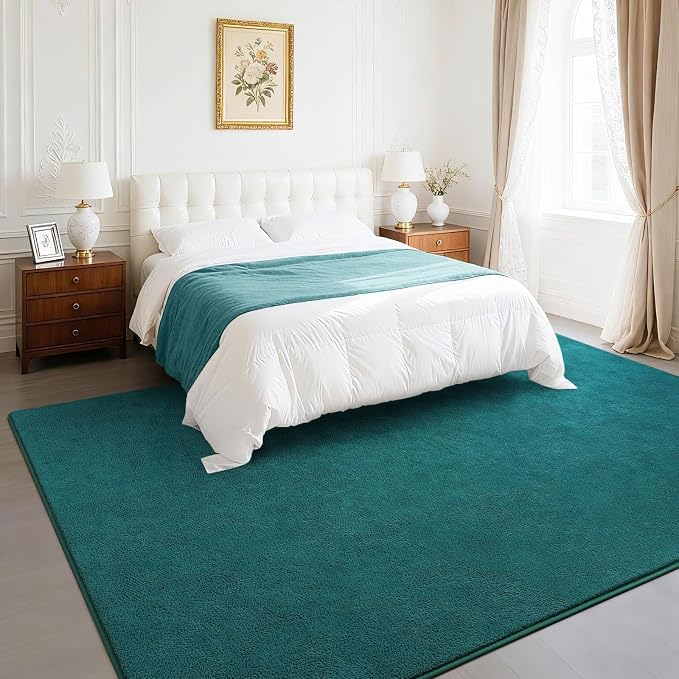 Soft Rugs for Living Room 6x9 Teal Green, Minimalist Area Rug for Bedroom - Image 2