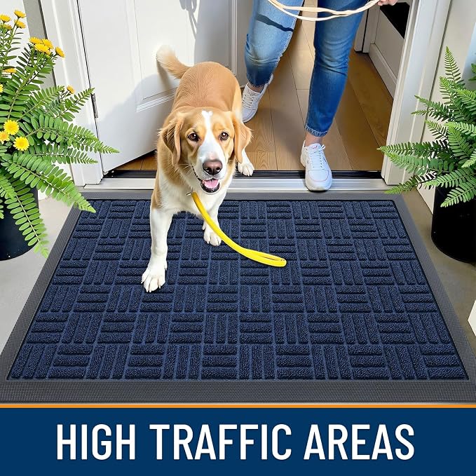 OLANLY Front Door Mat Outside Entrance 35x23, Heavy Duty Sturdy Natural Rubber - Image 6