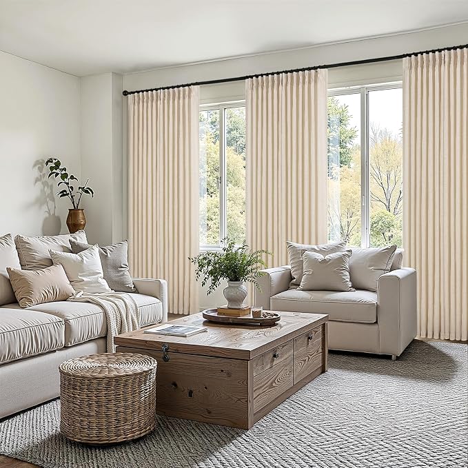 95 Inches Long Pinch Pleated Semi Sheer Curtains - Image 7