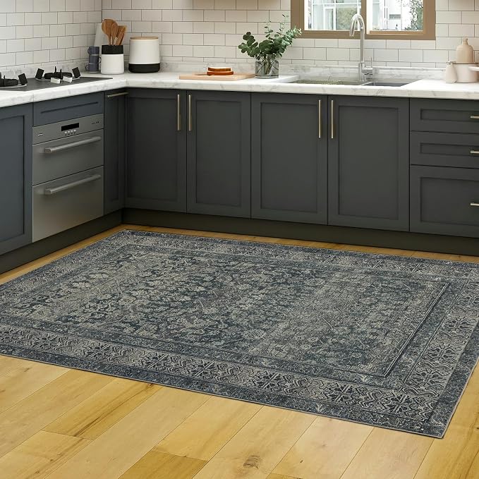 Area Rug 4×6, Vintage Boho Rug, Ultra-Soft Low Pile, Non Slip, Stain Resistant - Image 5