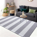 OLANLY Grey and White Striped Rug 3' x 5' – Washable Cotton Indoor Outdoor by OLANLY