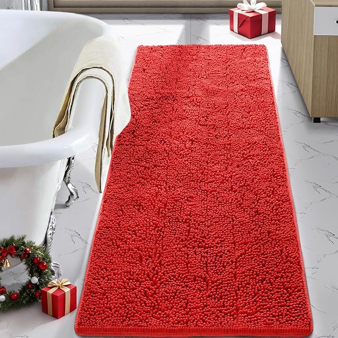 LOCHAS Luxury Bathroom Rug Shaggy Bath Mat 24 x 60 Inch, Washable Non Slip Bath by LOCHAS