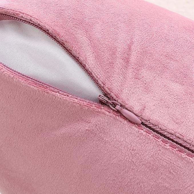 NiNi ALL Decorative Throw Pillow Covers Velvet 28x28 Inch Pack of 2 Pink - Image 5