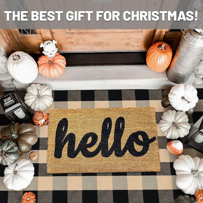 IOHOUZE Buffalo Plaid Checkered Rug 3x5 Ft Front Door Mats, Washable Area Rugs - Image 2