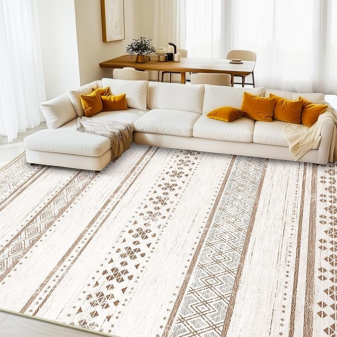 BESTSWEETIE 8x10 Area Rugs for Living Room Washable Moroccan Farmhouse Neutral by BESTSWEETIE