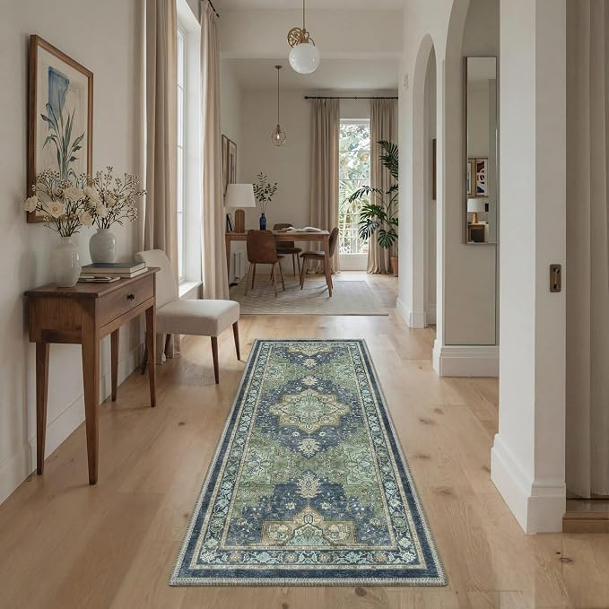 GENIMO 2x5 Runner Rugs for Hallway, Machine Washable Non Slip Vintage Rugs by GENIMO