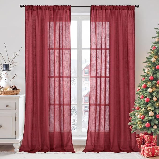 BGment 96 Inches Long Linen Curtains by BGment