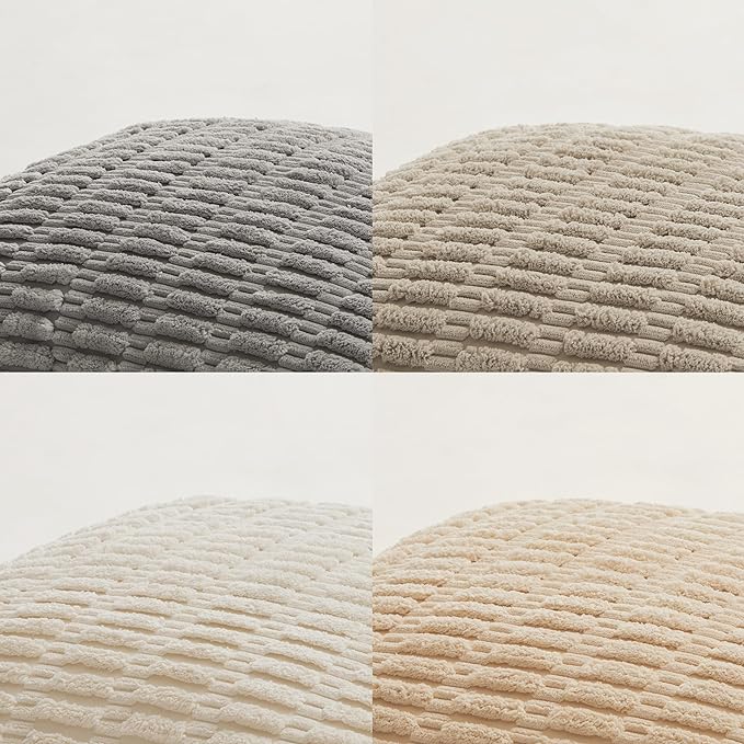 Fancy Homi 4 Packs Neutral Decorative Throw Pillow Covers 18x18 Inch - Image 5