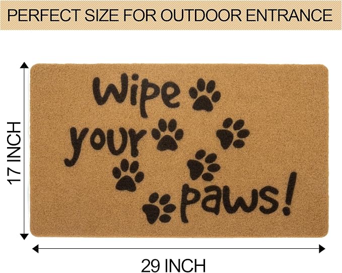 FGSS Wipe-Your-Paws Natural-Coir-Doormat Non-Slip Front-Door-Welcome-Mat - Image 3