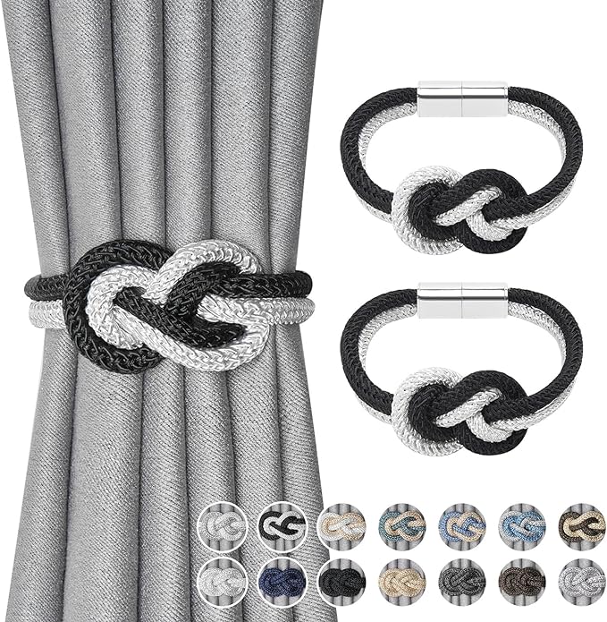 NICEEC 2 Pack Mini Magnetic Curtain Tiebacks Nordic Simple Style Drape Tie by NICEEC