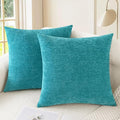 CaliTime Throw Pillow Covers Decorative 24 X 24 Inches Pack of 2 Cozy Chenille by CaliTime
