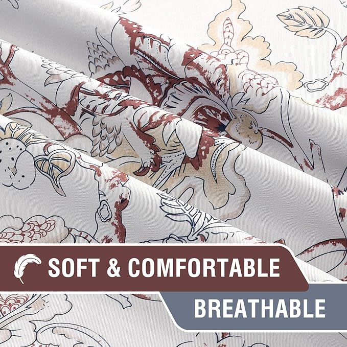 H.VERSAILTEX Blackout Curtains 96 Inch Length 2 Panels Set Floral Print Curtain - Image 5