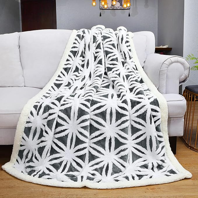 LOMAO Sherpa Fleece Blanket for Mom Cozy Soft Throw Blanket for Women Men - Image 5