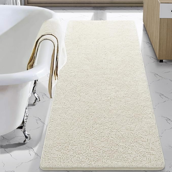 LOCHAS Luxury Bathroom Rug Shaggy Bath Mat 24 x 70 Inch, Washable Non Slip Bath by LOCHAS
