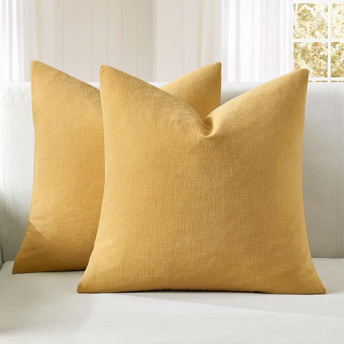 MIULEE Gold Couch Pillow Covers 18x18 Inch by MIULEE