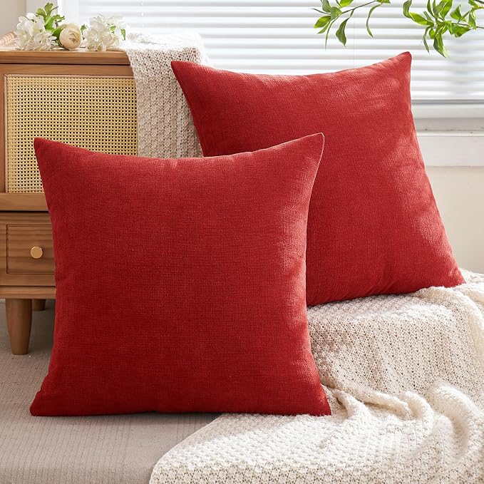 MIULEE Red Couch Pillow Covers 18x18 Inch - Image 6