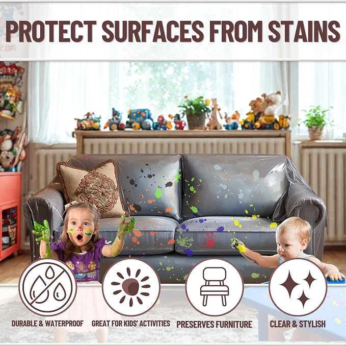 Evelots Clear Plastic Loveseat Cover - Image 2