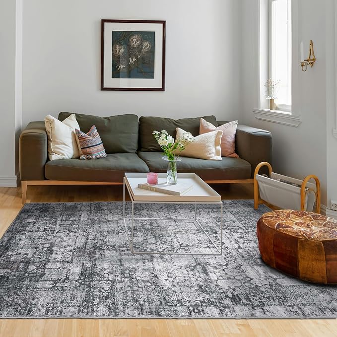 Area Rug 4×6, Vintage Boho Rug, Ultra-Soft Low Pile, Non Slip, Stain Resistant - Image 7