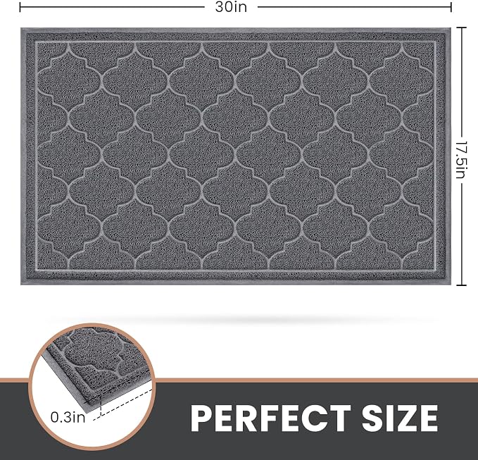 LuxStep Door Mat Large 17" x 30" Indoor Outdoor Doormat, Non-Slip Low-Profile - Image 3