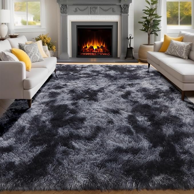 PAGISOFE Abstract Shaggy Area Rug 6x9 Feet, Plush Fluffy Rugs - Image 5