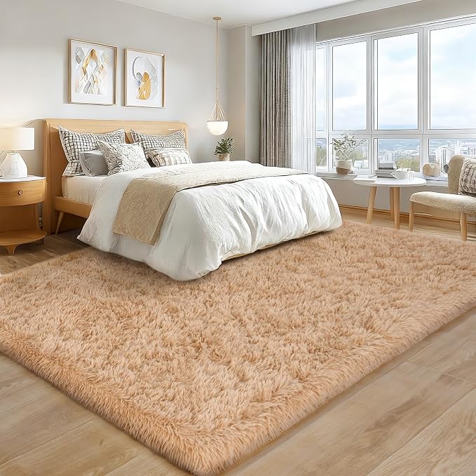 8x10 Area Rugs for Living Room Bedroom, Ultra Soft Fluffy Beige Large Rug - Image 7