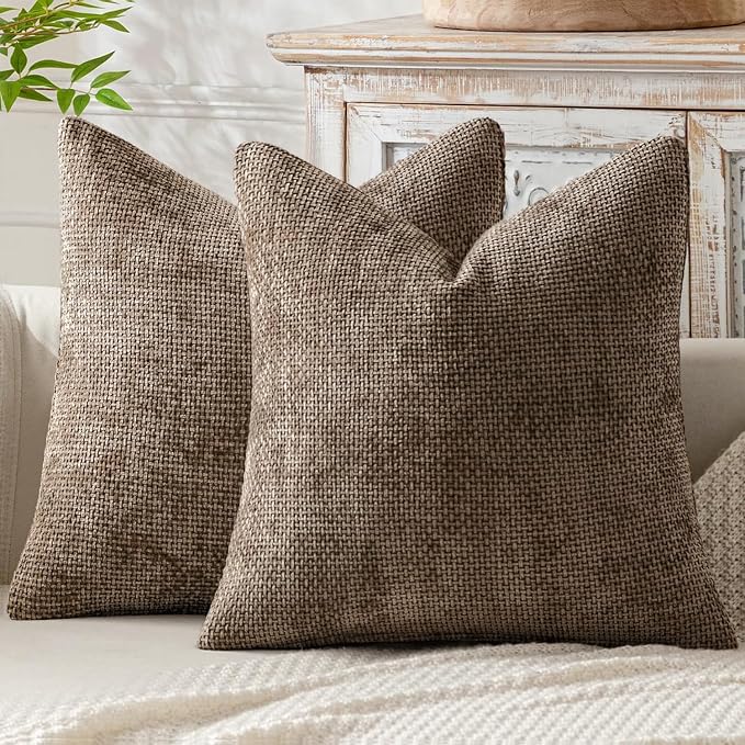 MIULEE Pack of 2 Couch Throw Pillow Covers 18x18 Inch Brown Boho Accent by MIULEE