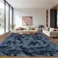 8x10 Area Rugs for Living Room Bedroom, Ultra Soft Fluffy Tie-Dyed Blue Grey by Unknown