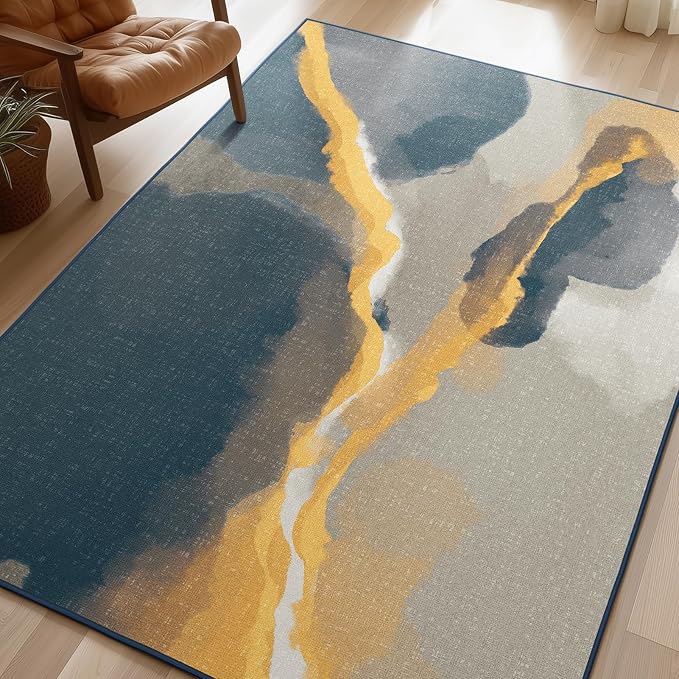 Phantoscope Washable Area Rug 5'x7' Non-Slip, Vintage Modern Boho Rugs by Phantoscope